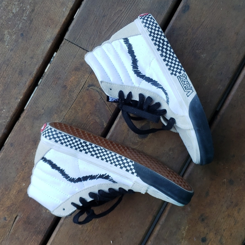 VANS SK8-HI REISSUE DIY Skate Shoes White Black sz 4.5 Mens - Picture 7 of 14